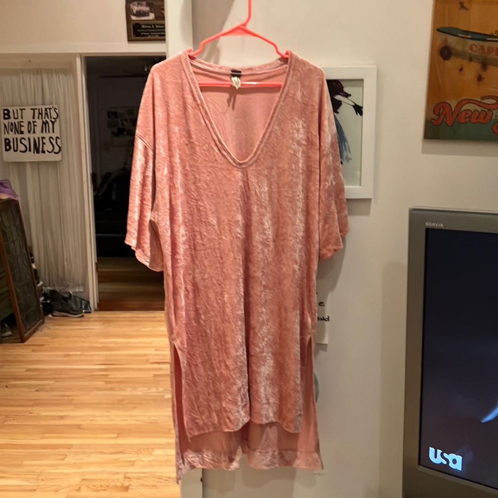 Pink velvet We the Free tunic dress